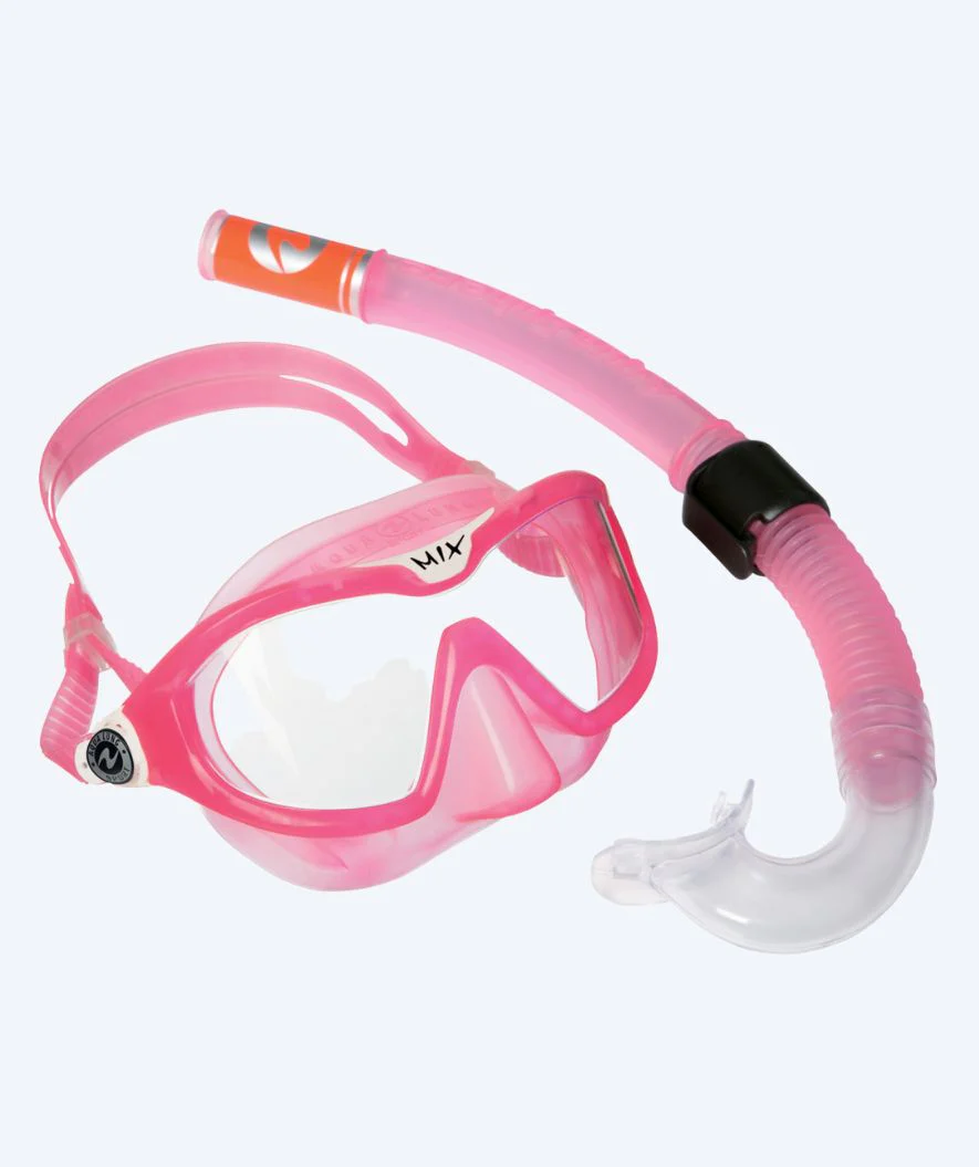 Aqualung zestaw maska i rurka do snorkelingu dla dzieci (4-8) - Combo Mix - Jasnoróżowy/biały