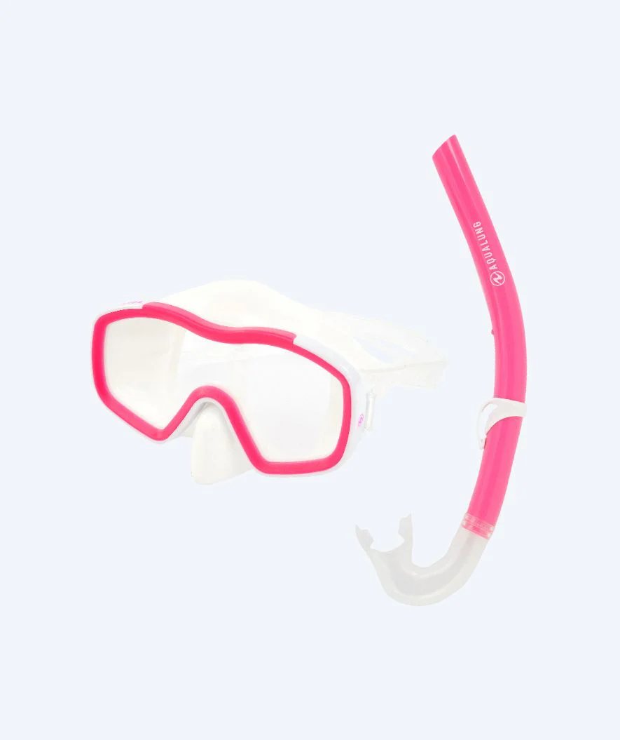 Aqualung zestaw maska i rurka do snorkelingu dla dzieci (8-18) - Raccon Combo - Przezroczysty/jasnoróżowy