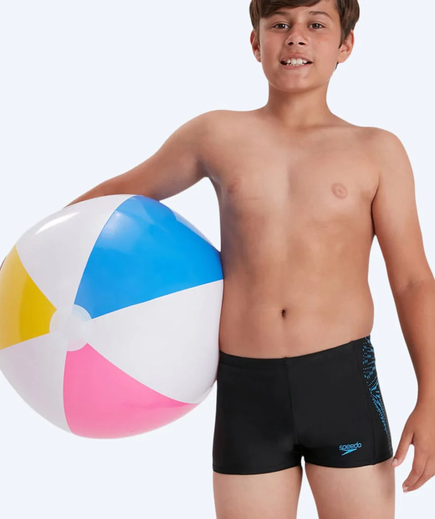 Speedo bokserki kąpielowe dla chłopców - Allover Panel - Czarny/jasnoniebieski - Image 2