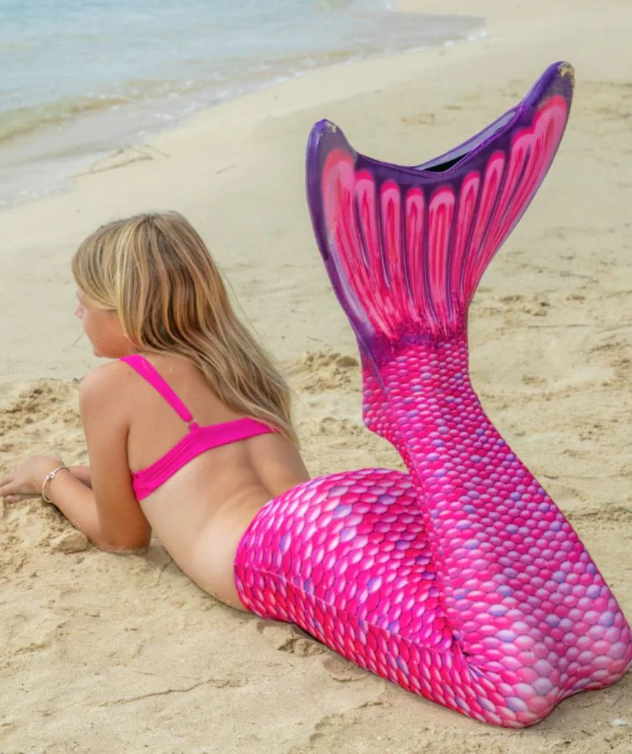 Fin Fun ogon syreny dla dzieci - Zestaw - Malibu Różowy (Jasnoróżowy) - Image 3