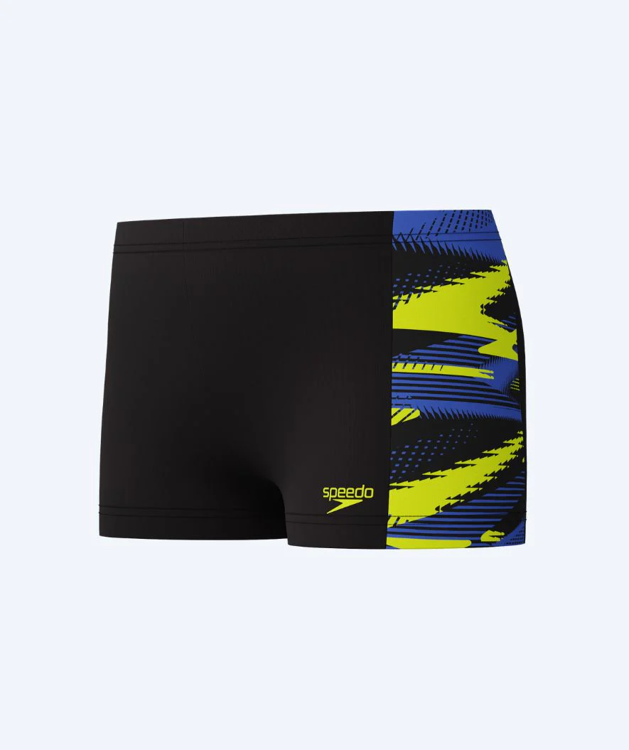 Speedo bokserki kąpielowe dla chłopców - Hyperboom Panel - Czarny/wielokolorowy
