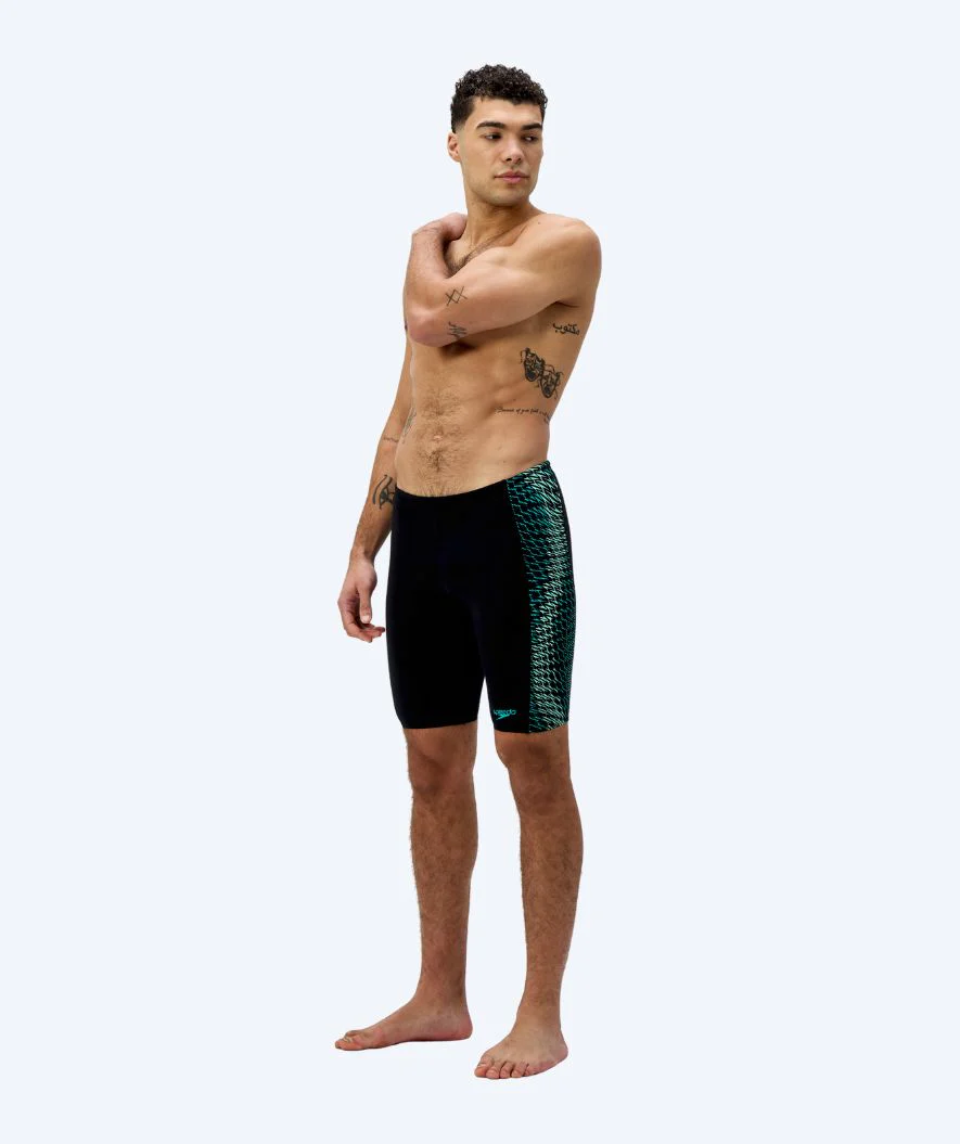 Speedo długie kąpielówki dla mężczyzn - Endurance Max Tech Pannel - Czarny/zielony - Image 3