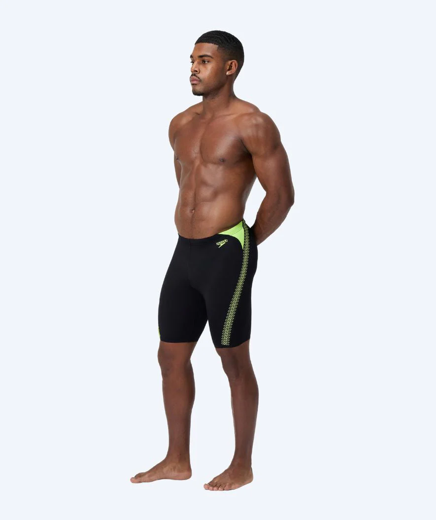 Speedo długie kąpielówki dla mężczyzn - Hyperboom Splice - Czarny/żółty