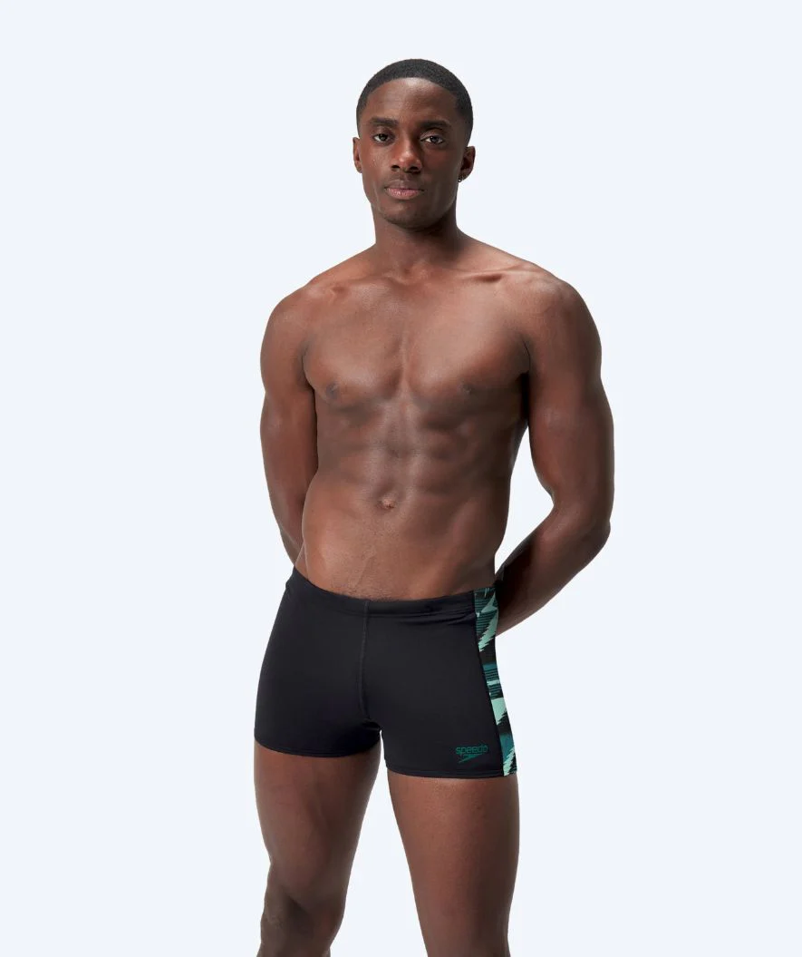 Speedo bokserki kąpielowe dla mężczyzn - Hyperboom Panel - Czarny/turkusowy