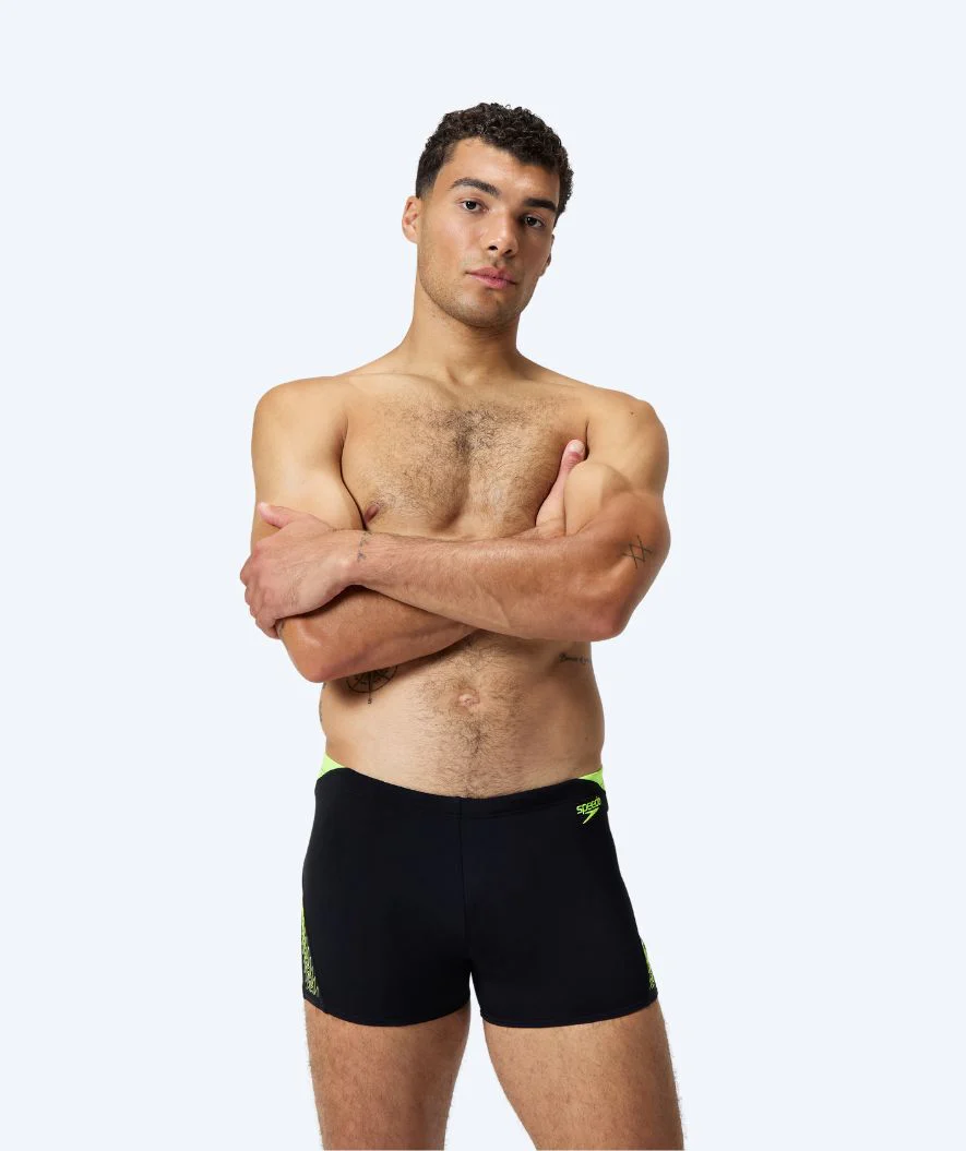 Speedo bokserki kąpielowe dla mężczyzn - Hyperboom Splice - Czarny/żółty