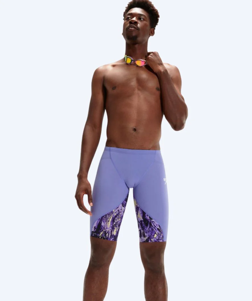 Speedo kąpielówki na zawody dla mężczyzn - LZR Ignite - Fioletowy/żółty