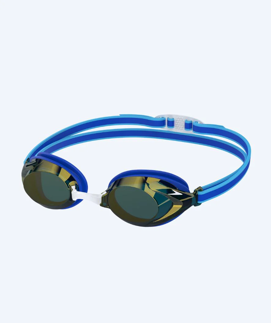 Speedo okulary do pływania na zawody dla dzieci (6-14) - Vanquisher 3.0 Mirrored - Niebieski/złoty