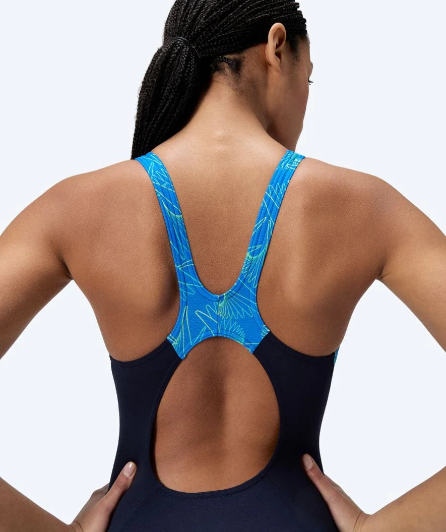 Speedo strój kąpielowy dla kobiet - Hyperboom Splice Muscleback - Ciemnoniebieski/jasnoniebieski - Image 6