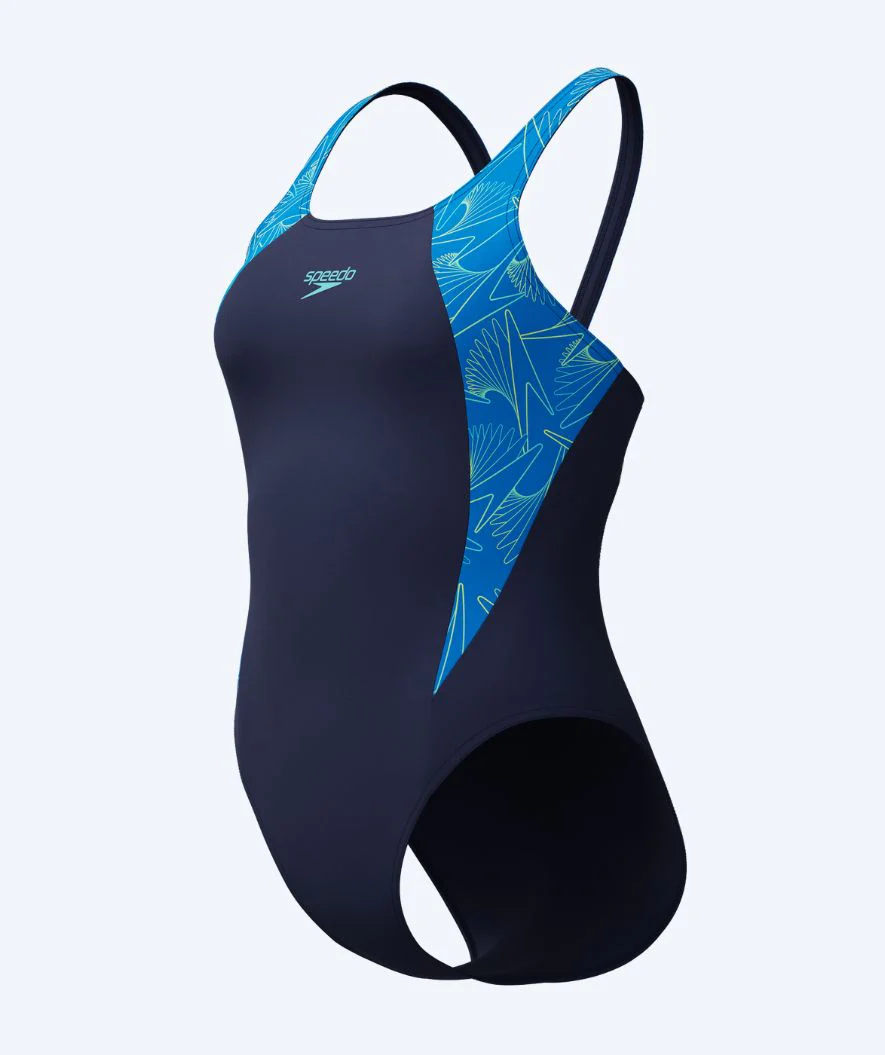 Speedo strój kąpielowy dla kobiet - Hyperboom Splice Muscleback - Ciemnoniebieski/jasnoniebieski - Image 8