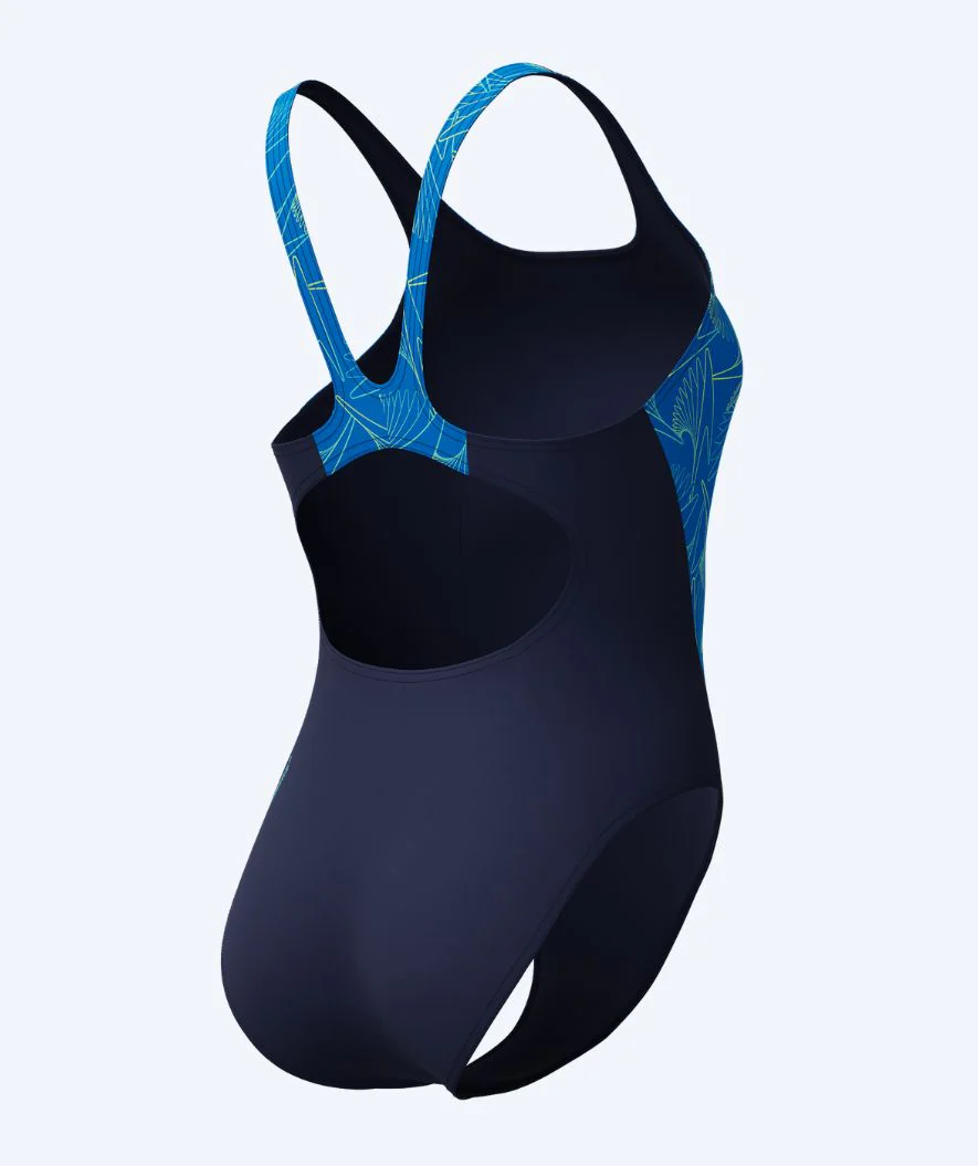 Speedo strój kąpielowy dla kobiet - Hyperboom Splice Muscleback - Ciemnoniebieski/jasnoniebieski - Image 9