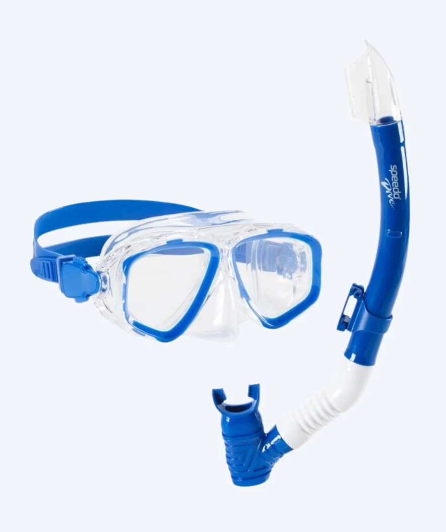 Speedo zestaw maska i rurka do snorkelingu junior (6-16) - Adventure - Niebieski/przezroczysty