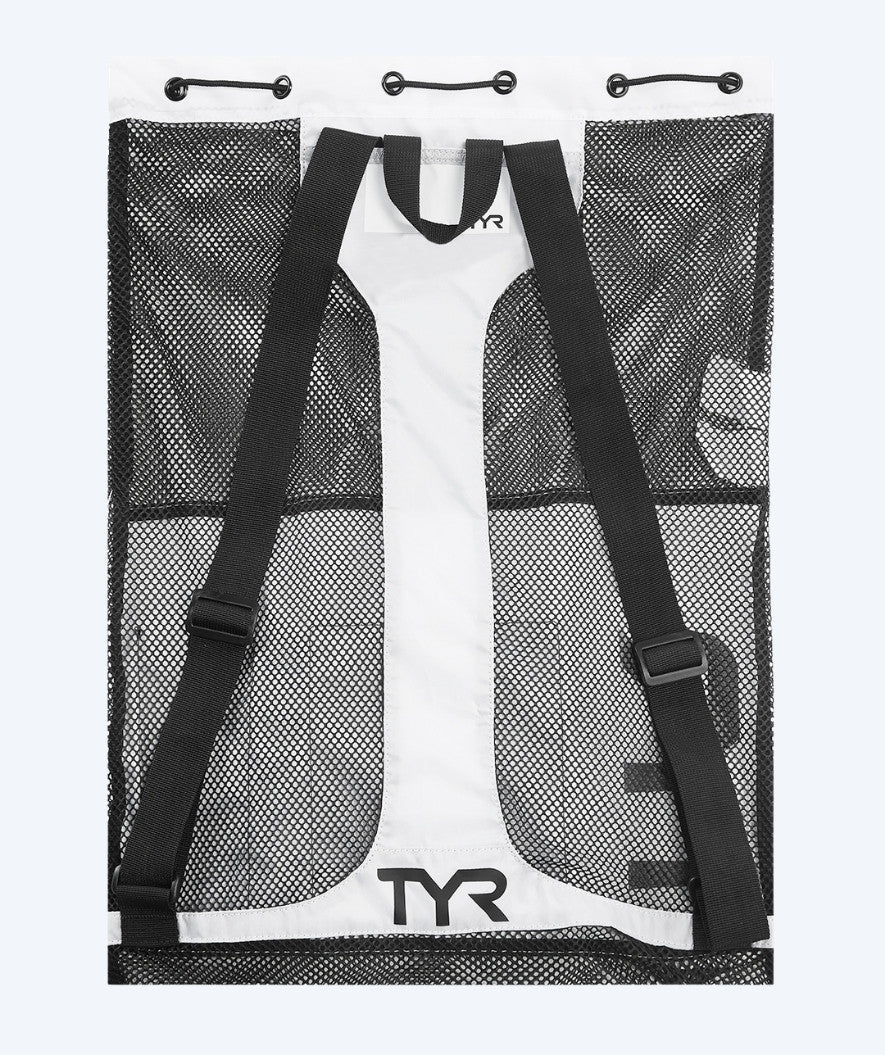 TYR worek pływacki z siatki - Big Mesh Mummy 40L - Biały/czarny - Image 2