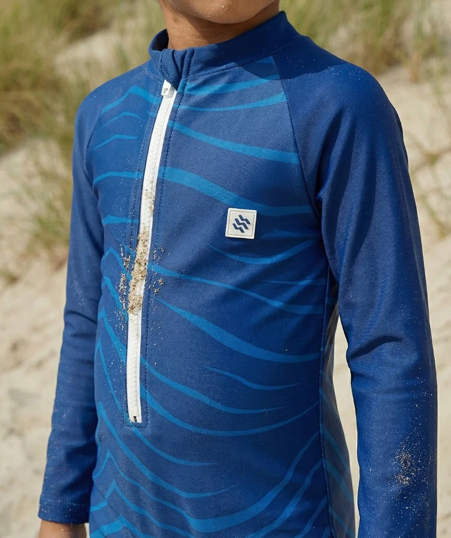 Watery kombinezon UV dla dzieci - Fjord z długimi rękawami Rashguard - Ciemnoniebieski - Image 7