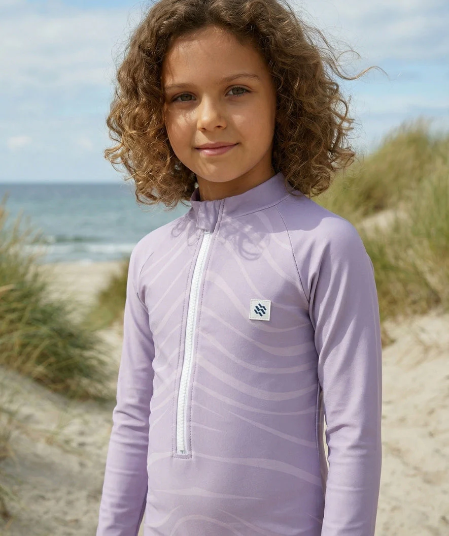 Watery kombinezon UV dla dzieci - Fjord z długimi rękawami Rashguard - Fioletowy - Image 5
