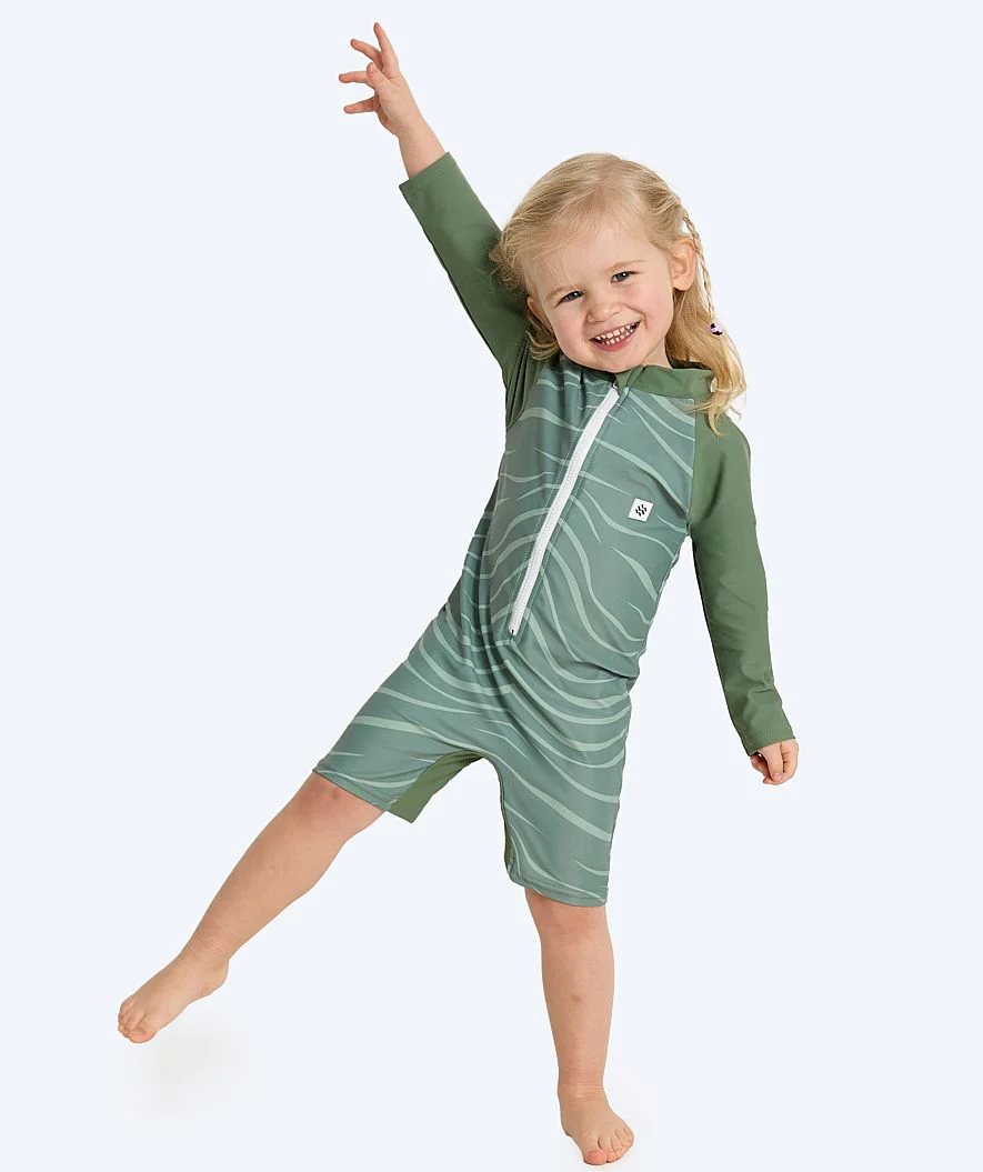 Watery kombinezon UV dla dzieci - Fjord z długimi rękawami Rashguard - Zielony