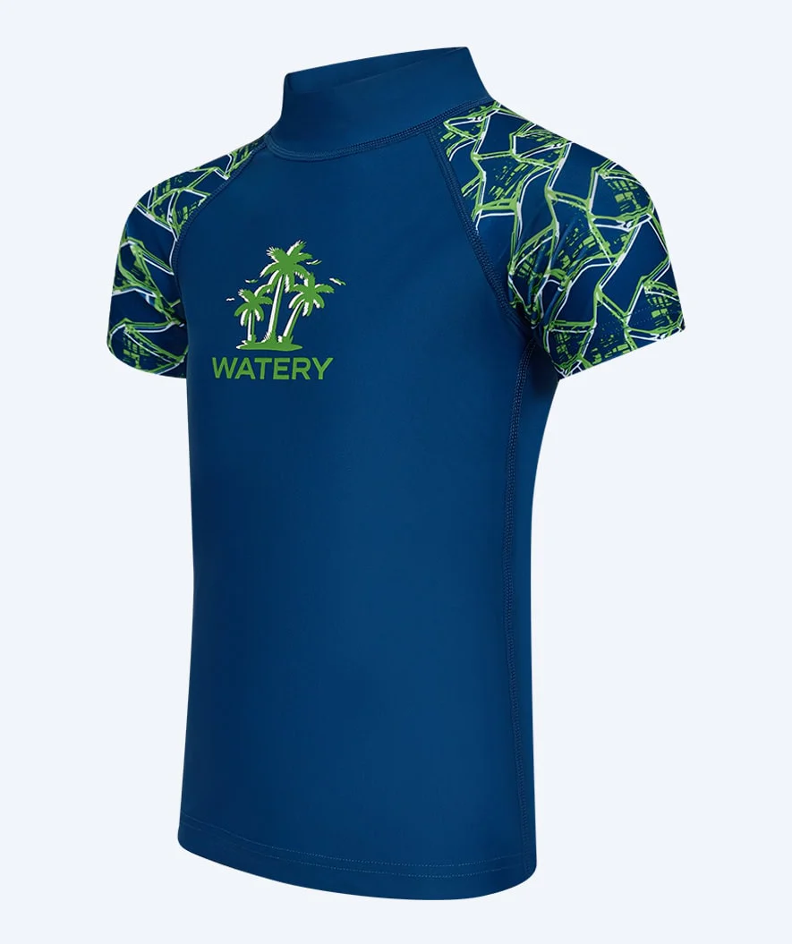 Watery koszulka UV dla dzieci - Katsu z krótkimi rękawami Rashguard - Zielony/ciemnoniebieski - Image 8