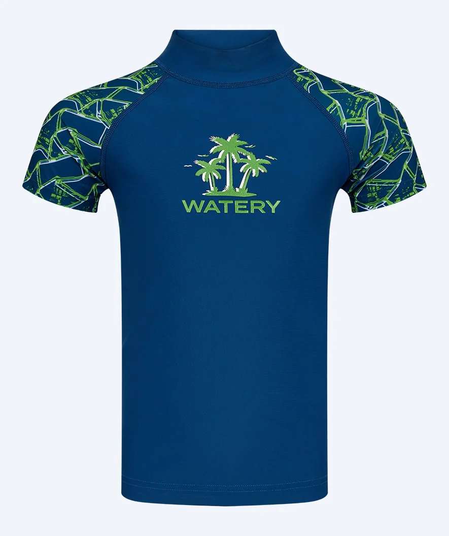 Watery koszulka UV dla dzieci - Katsu z krótkimi rękawami Rashguard - Zielony/ciemnoniebieski - Image 9