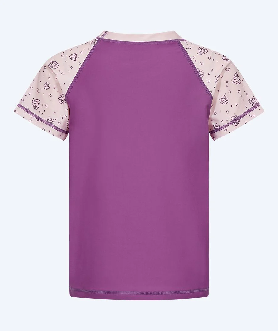 Watery koszulka UV dla dzieci - Brandman z krótkimi rękawami Rashguard - Różowy/fioletowy - Image 11