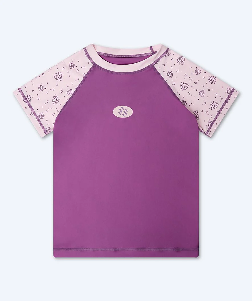 Watery koszulka UV dla dzieci - Brandman z krótkimi rękawami Rashguard - Różowy/fioletowy - Image 12