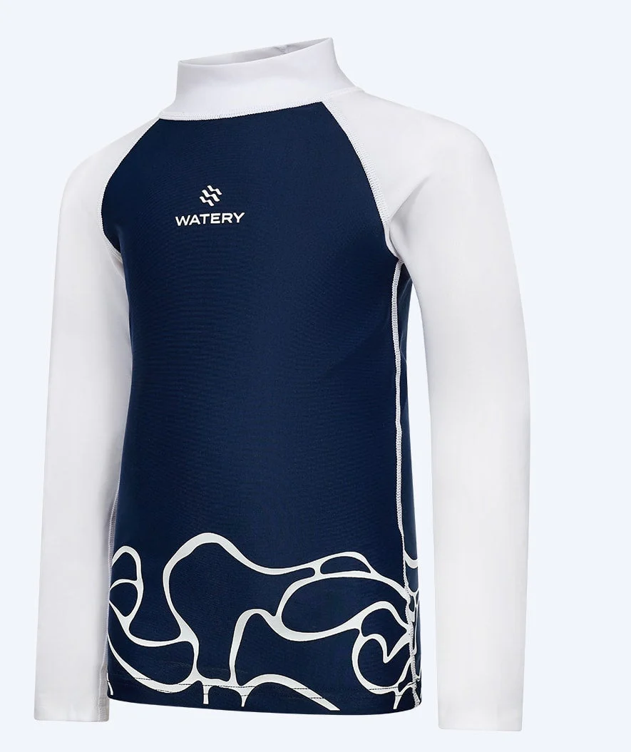 Watery koszulka UV dla dzieci - Chilton z długimi rękawami Rashguard - Ciemnoniebieski/biały - Image 11
