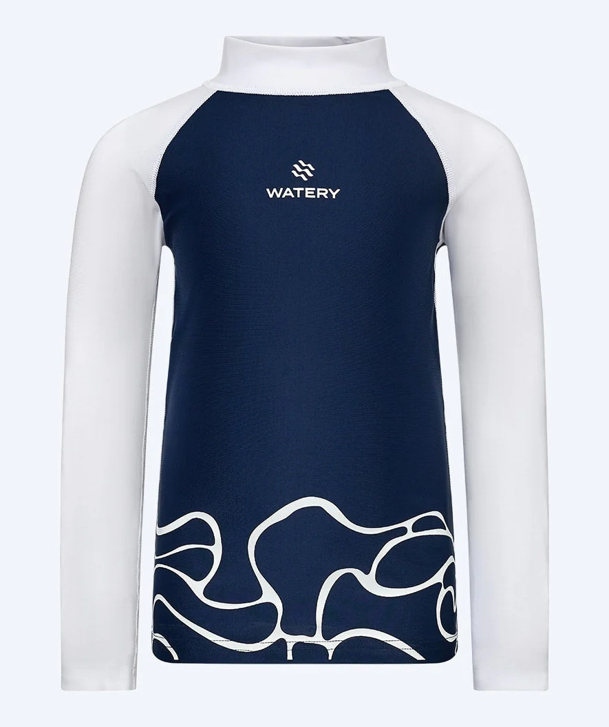Watery koszulka UV dla dzieci - Chilton z długimi rękawami Rashguard - Ciemnoniebieski/biały - Image 12