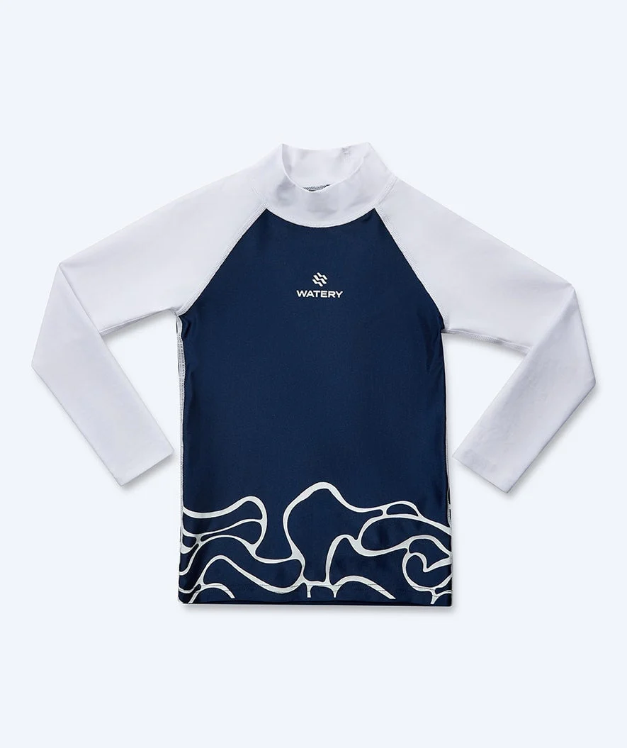 Watery koszulka UV dla dzieci - Chilton z długimi rękawami Rashguard - Ciemnoniebieski/biały - Image 14