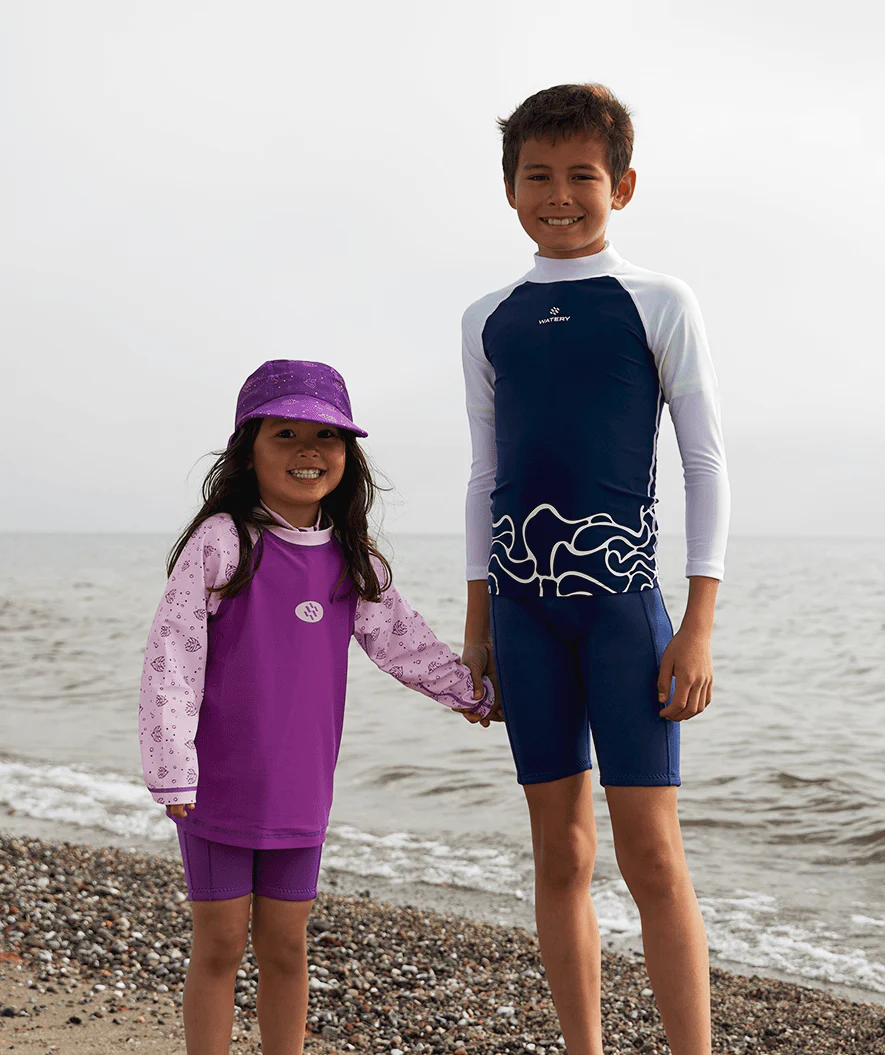Watery koszulka UV dla dzieci - Chilton z długimi rękawami Rashguard - Ciemnoniebieski/biały - Image 4