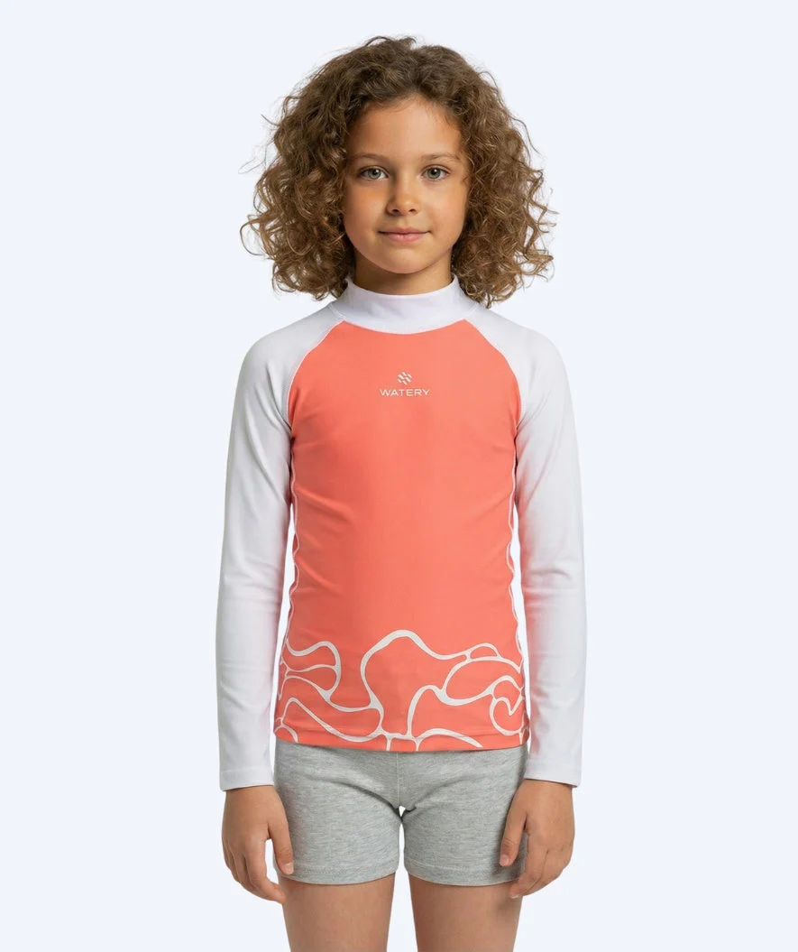 Watery koszulka UV dla dzieci - Chilton z długimi rękawami Rashguard - Jasnoróżowy/biały