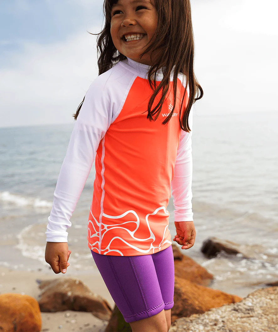 Watery koszulka UV dla dzieci - Chilton z długimi rękawami Rashguard - Jasnoróżowy/biały - Image 4