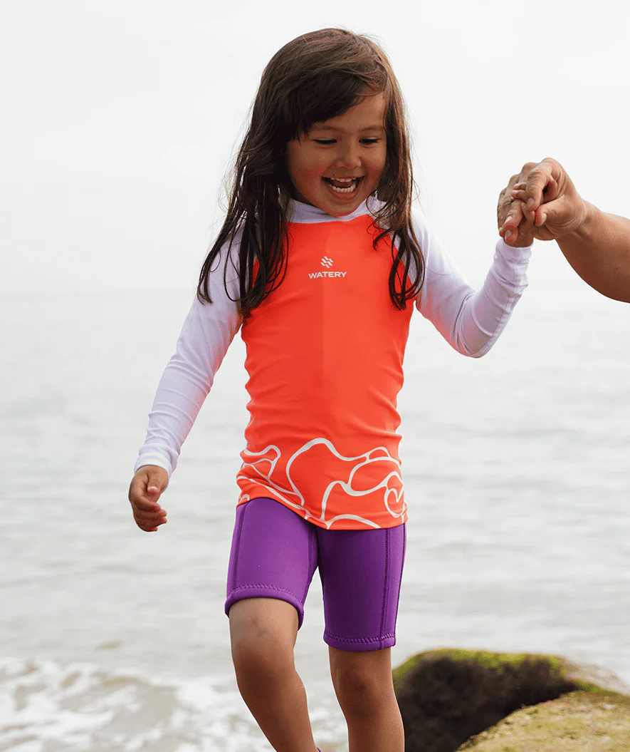 Watery koszulka UV dla dzieci - Chilton z długimi rękawami Rashguard - Jasnoróżowy/biały - Image 5