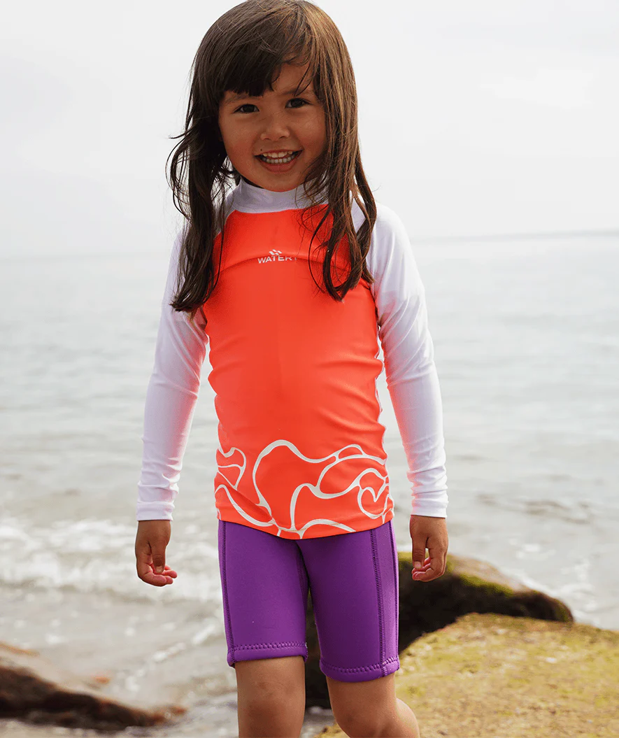 Watery koszulka UV dla dzieci - Chilton z długimi rękawami Rashguard - Jasnoróżowy/biały - Image 8