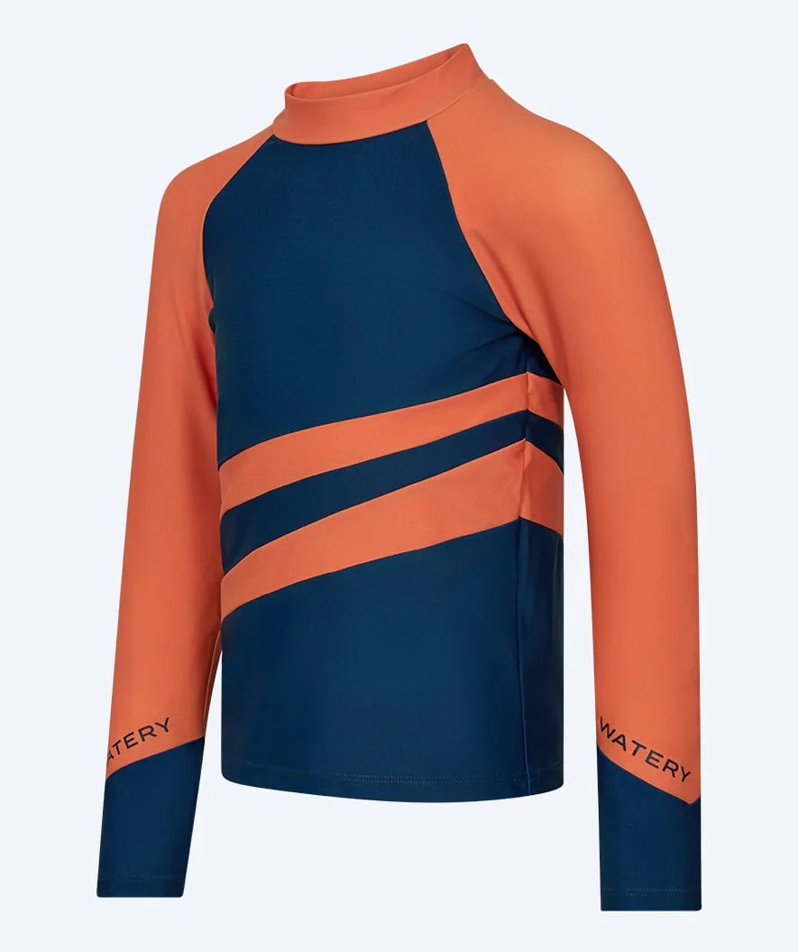 Watery koszulka UV dla dzieci - Manami z długimi rękawami Rashguard - Pomarańczowy/niebieski