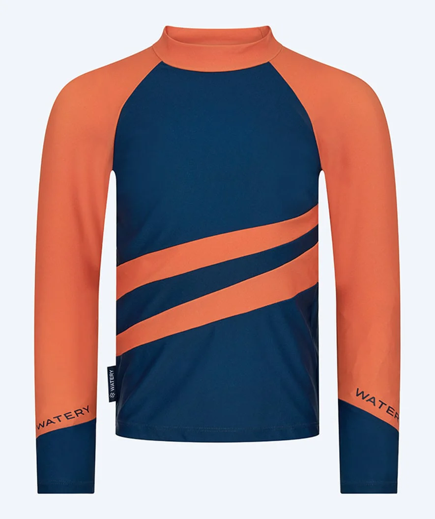Watery koszulka UV dla dzieci - Manami z długimi rękawami Rashguard - Pomarańczowy/niebieski - Image 2