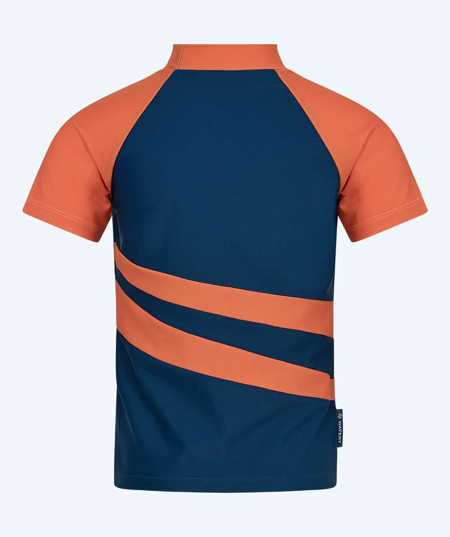 Watery koszulka UV dla dzieci - Manami z krótkimi rękawami Rashguard - Pomarańczowy/niebieski - Image 8