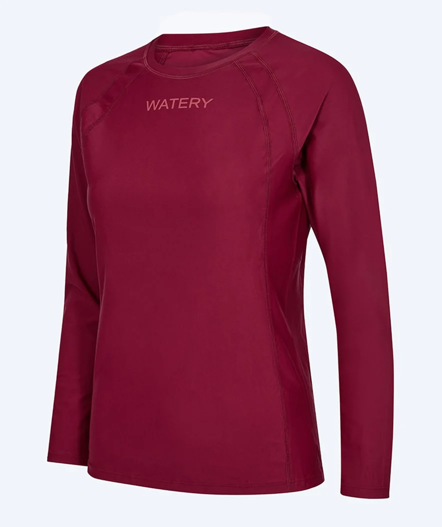 Watery koszulka UV dla kobiet - Remington z długimi rękawami Rashguard - Ciemnoczerwony - Image 8