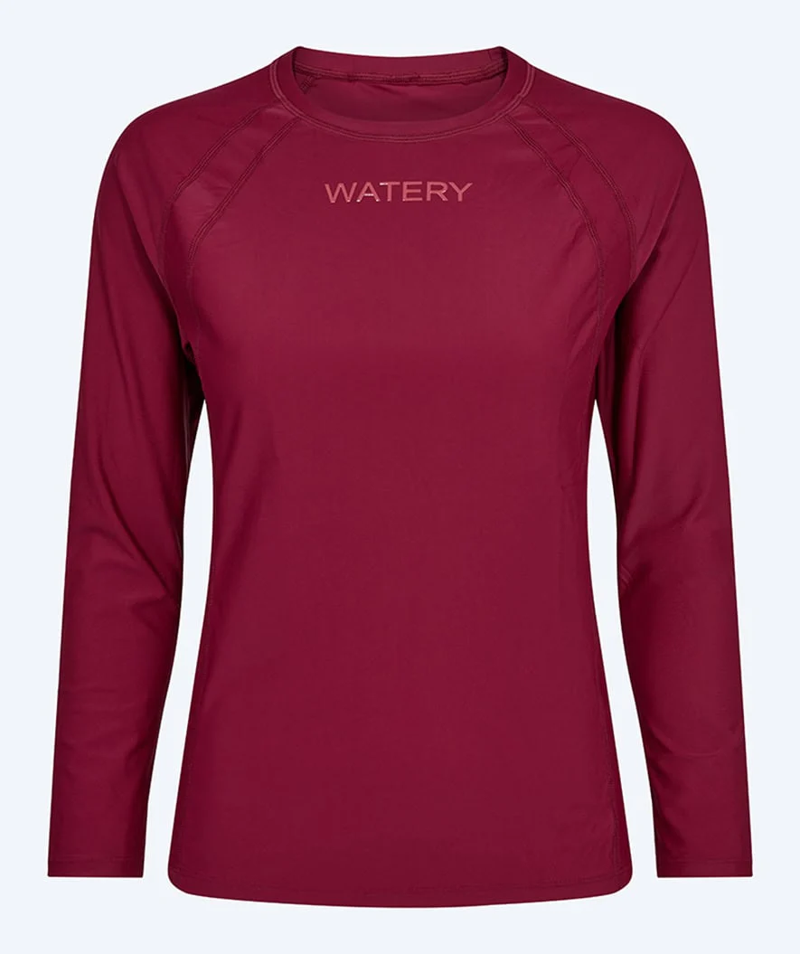 Watery koszulka UV dla kobiet - Remington z długimi rękawami Rashguard - Ciemnoczerwony - Image 9