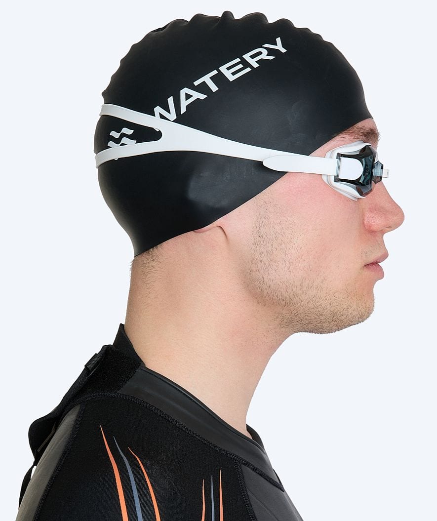 Watery korekcyjne okulary do pływania dla dorosłych krótkowidzów - (-2.0) – (-5.0) - Naida - Biały (Smoke soczewki) - Image 3