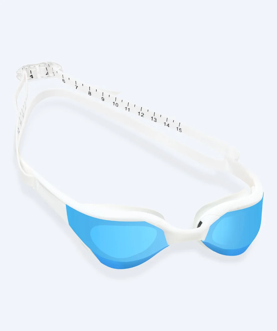 Watery okulary do pływania - Instinct Elite Mirror - Biały/niebieski