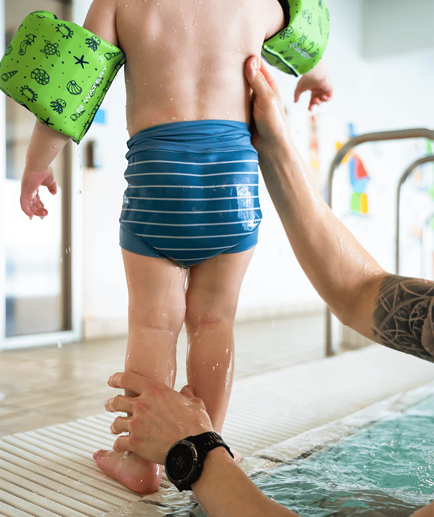 Watery pieluszki do pływania dla dzieci - Neoprene Swim Nappy - Nordic Blue Stripes - Image 6