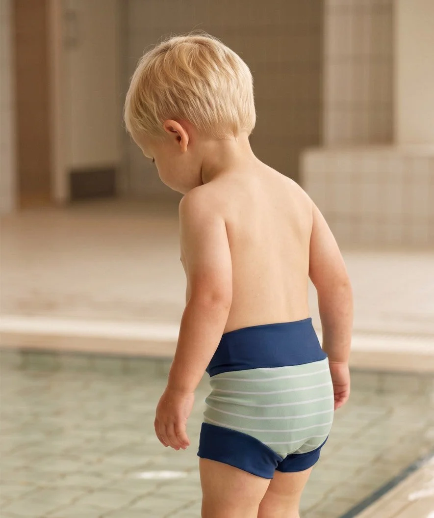 Watery pieluszki do pływania dla dzieci - Neoprene Swim Nappy - Nordic Green Stripes - Image 5
