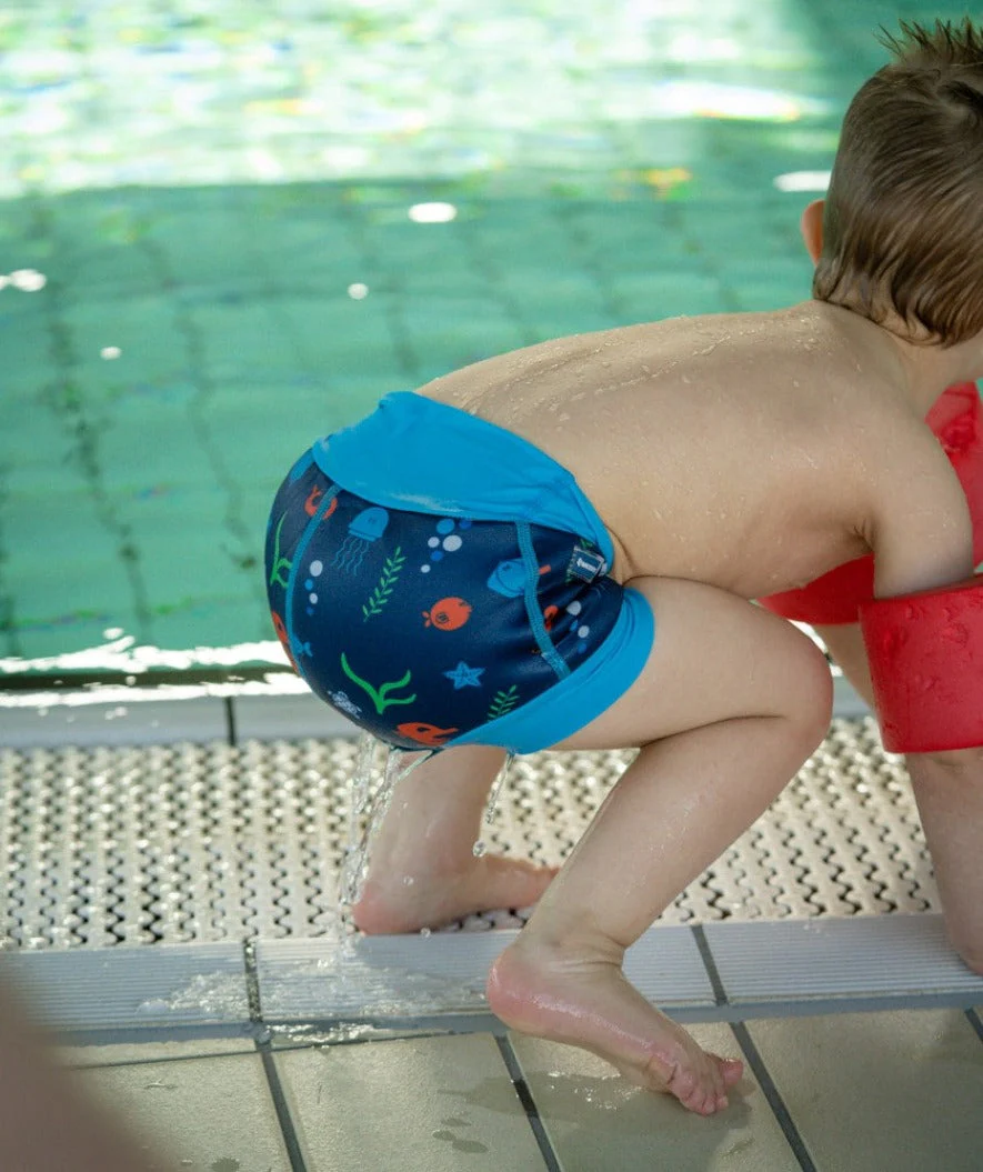 Watery pieluszki do pływania dla dzieci - Neoprene Swim Nappy - Turquoise Stripes - Image 12