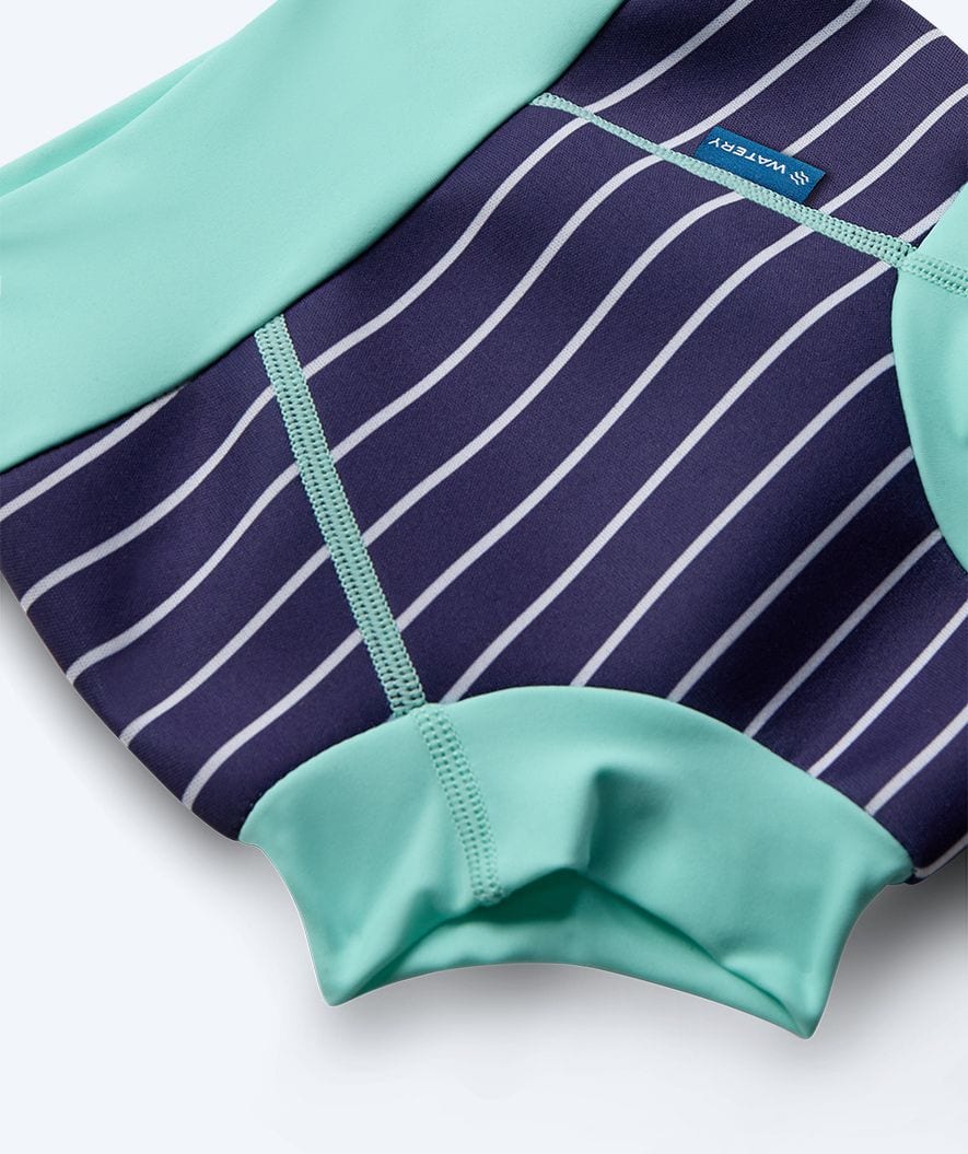 Watery pieluszki do pływania dla dzieci - Neoprene Swim Nappy - Turquoise Stripes - Image 3
