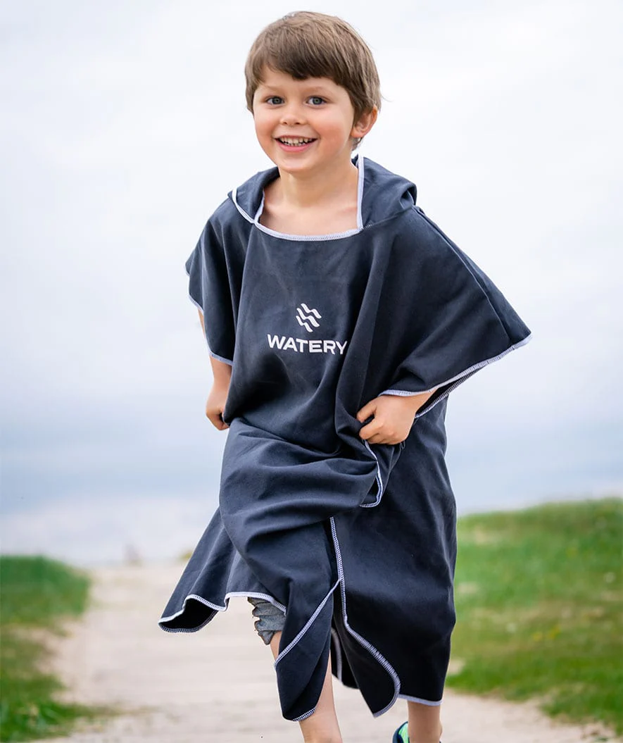 Watery ponczo kąpielowe junior (6-15) - Mikrofibra - Royal Blue - Image 17