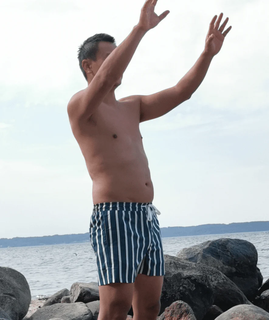 Watery spodenki plażowe dla mężczyzn - Clifford Eco - Ciemnoniebieski/biały - Image 12