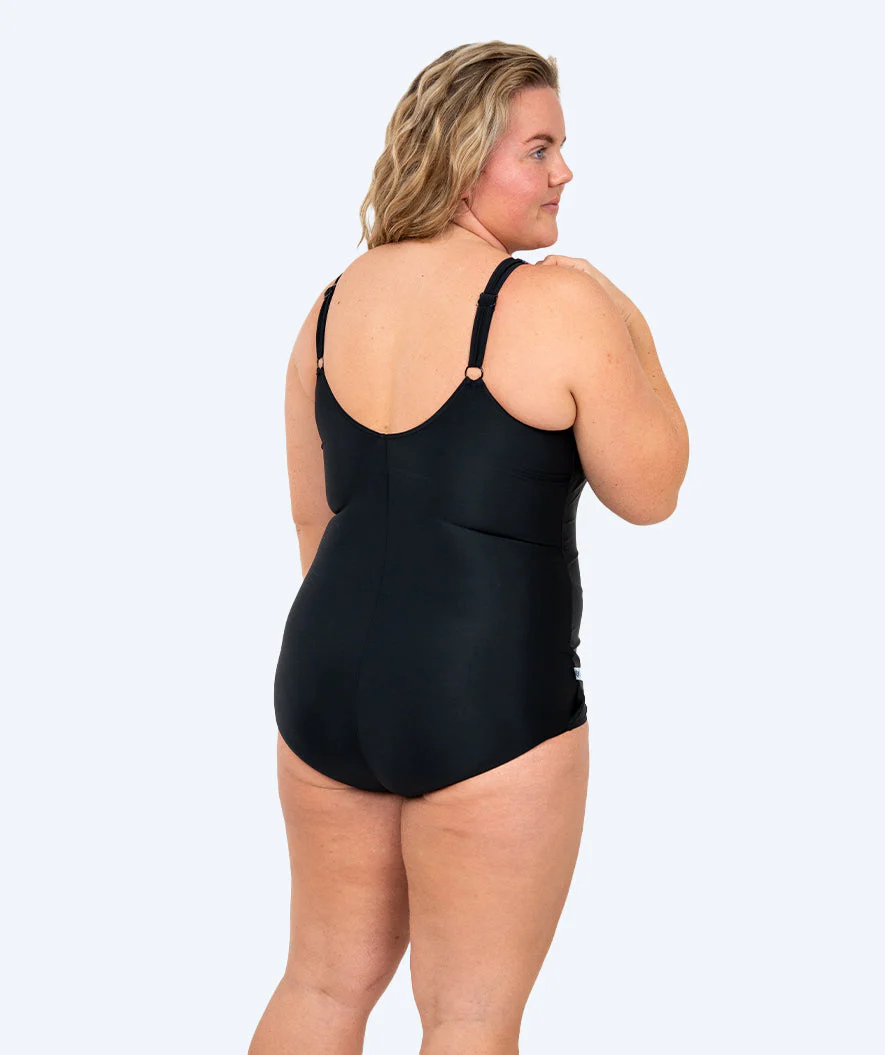 Watery strój kąpielowy w kwiaty dla kobiet plus size - Vale - Czarny/fioletowy - Image 4
