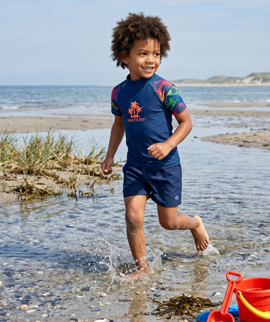 Watery koszulka UV dla dzieci - Katsu z krótkimi rękawami Rashguard - Wielokolorowy/ciemnoniebieski - Image 4