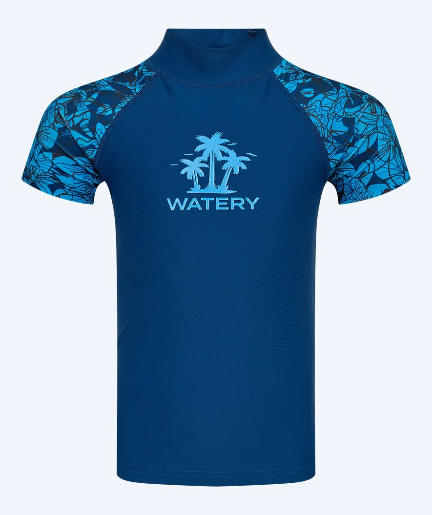Watery koszulka UV dla dzieci - Katsu z krótkimi rękawami Rashguard - Niebieski/ciemnoniebieski - Image 11
