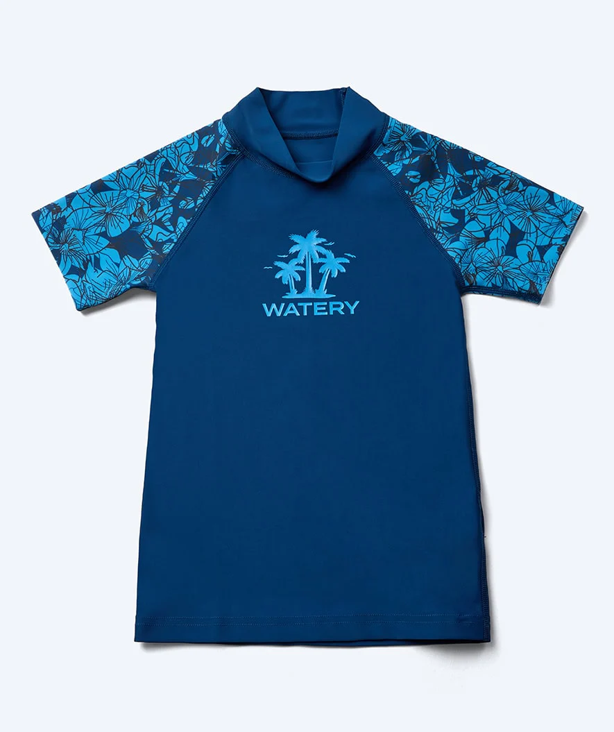 Watery koszulka UV dla dzieci - Katsu z krótkimi rękawami Rashguard - Niebieski/ciemnoniebieski - Image 12