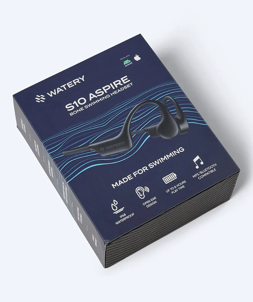 Watery wodoodporne słuchawki do pływania - S10 Aspire - Czarny