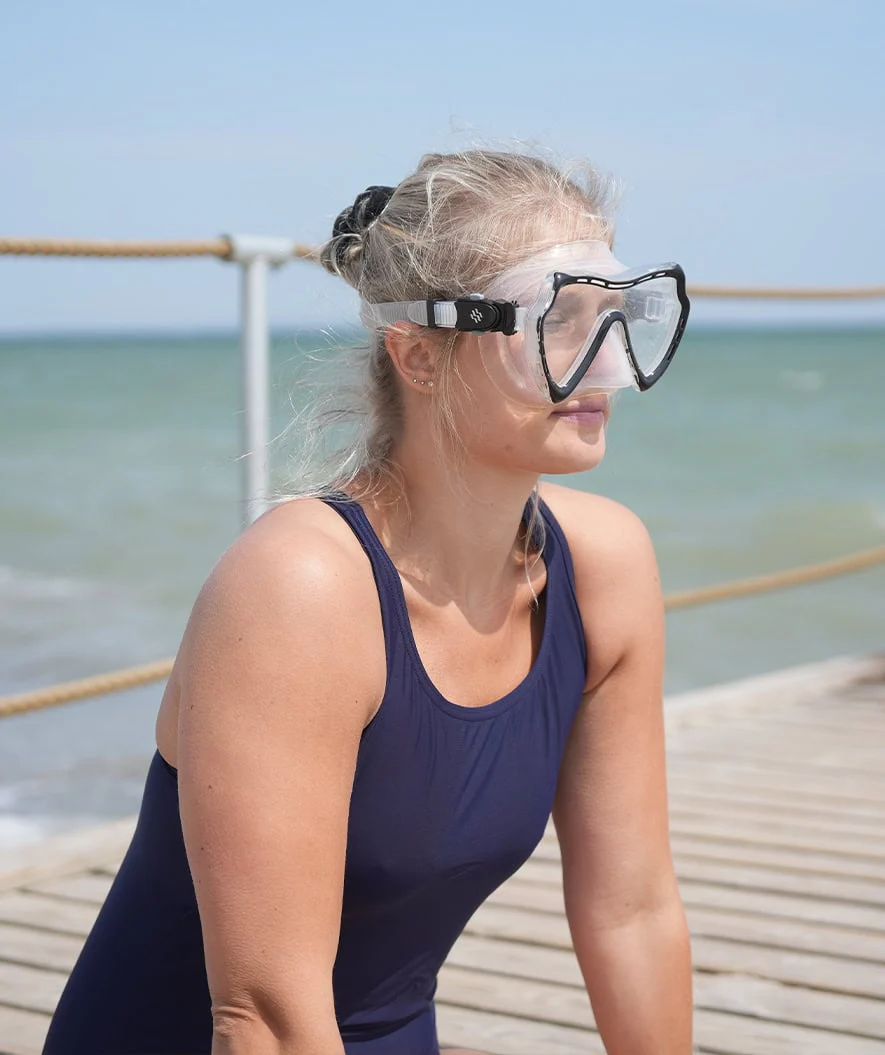 Watery zestaw maska i rurka do snorkelingu dla dorosłych (od 15 lat) - Nebula - Czarny - Image 10